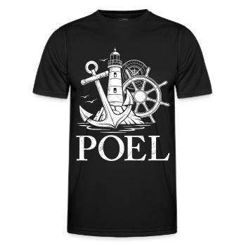 Poel Souvenier INSEL POEL OSTSEE Retro Lustiges - Männer Funktions-T-Shirt - Schwarz - Vorne - AI Model Male 178 dark (178cm)