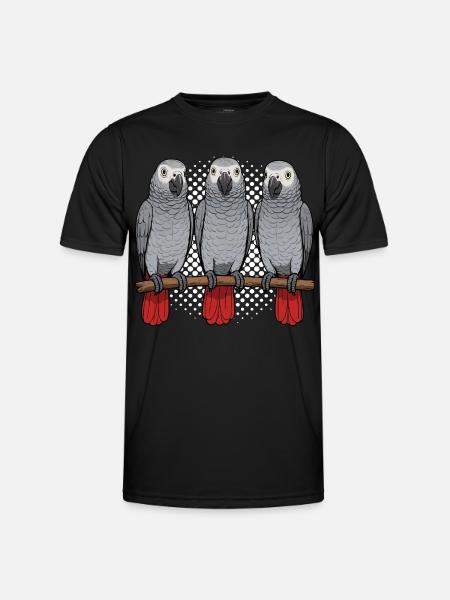Graupapagei Papagei Papageibesitzer Papageihalter - Männer Funktions-T-Shirt - Schwarz