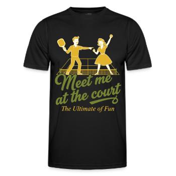 Pickleball Triff mich am Court Lustiger Spieler Liebe - Männer Funktions-T-Shirt - Schwarz - Vorne - AI Model Male 178 dark (178cm)