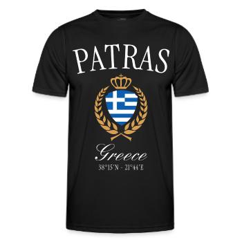 Couronne des armoiries de Patras en Grèce – Souvenir de voyage - T-shirt sport Homme - noir - Devant - AI Model Male 178 dark (178cm)