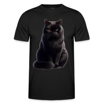Schwarze Katze - Männer Funktions-T-Shirt - Schwarz - Vorne - AI Model Male 178 dark (178cm)