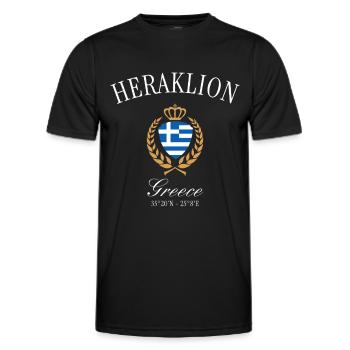 Heraklion Griechenland Wappen Krone Reise Souvenir - Männer Funktions-T-Shirt - Schwarz - Vorne - AI Model Male 178 dark (178cm)