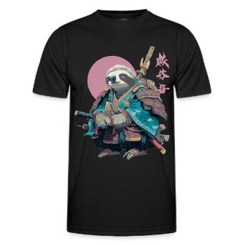 Sloth Samurai in Blue Armor - Men's Functional T-Shirt - black - Front - AI Model Male 178 dark (178cm)