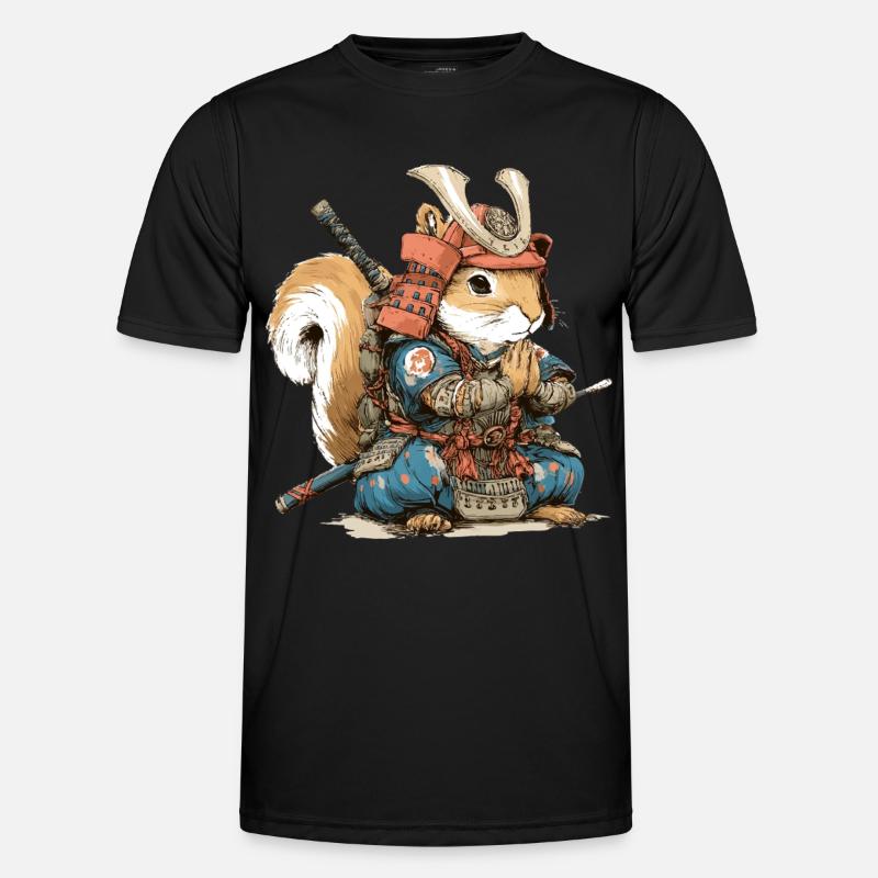 Squirrel Samurai Armor - Men's Functional T-Shirt - black
