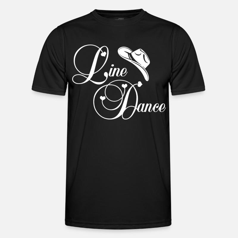 Line Dance Script Logo - Men's Functional T-Shirt - black