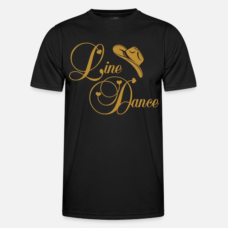 Line Dance Gyldent Logo - Funktionsshirt til herrer - sort