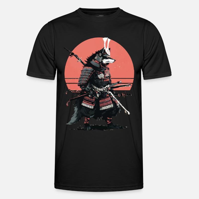 Wolf-Samurai der Morgendämmerung Männer Funktions-T-Shirt
