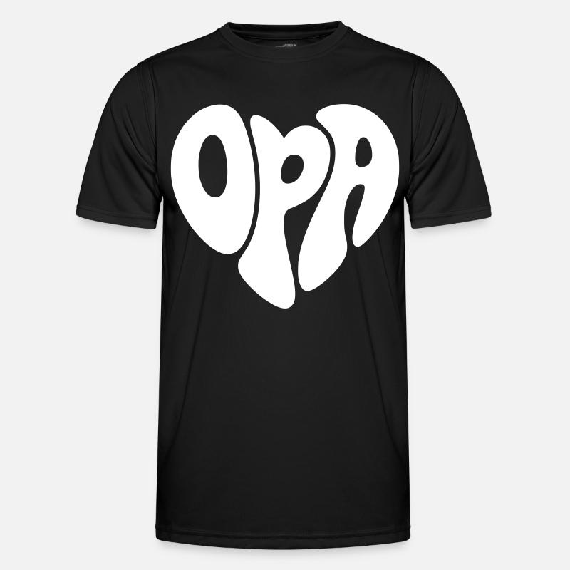 Opa Herz - Männer Funktions-T-Shirt - Schwarz