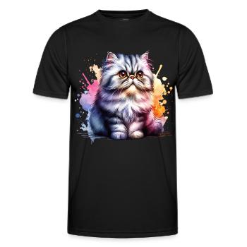 Perserkatze Geschenk - Männer Funktions-T-Shirt - Schwarz - Vorne - AI Model Male 178 dark (178cm)