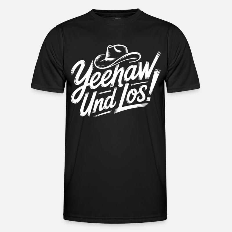 yes and go! Western Script - Men's Functional T-Shirt - black