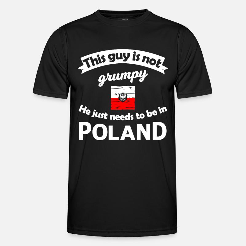 Polen Not Grumpy Tee - Männer Funktions-T-Shirt - Schwarz
