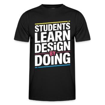Les étudiants éducateurs en design apprennent le design graphique - T-shirt sport Homme - noir - Devant - AI Model Male 178 dark (178cm)
