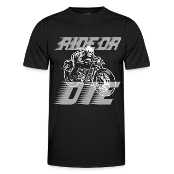 Ride or Die Skeleton Biker Speed  - Men's Functional T-Shirt - black - Front - AI Model Male 178 dark (178cm)