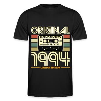 Original 1994 Nostalgia Cassette - Men's Functional T-Shirt - black - Front - AI Model Male 178 dark (178cm)