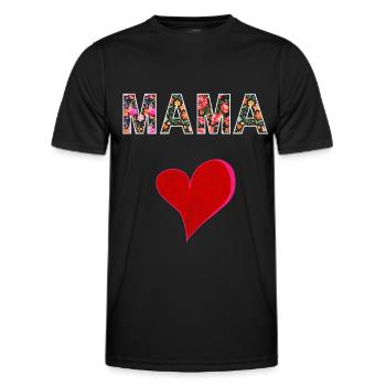 Mama Blumen Design Muttertag Geschenk Liebe - Männer Funktions-T-Shirt - Schwarz - Vorne - AI Model Male 178 dark (178cm)
