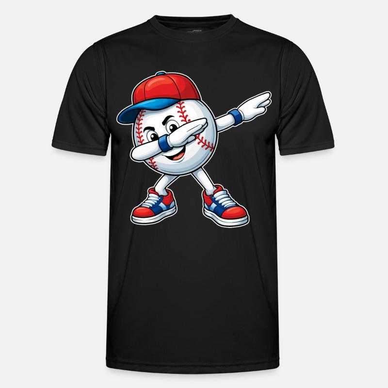 Dabbing Baseball - Männer Funktions-T-Shirt - Schwarz