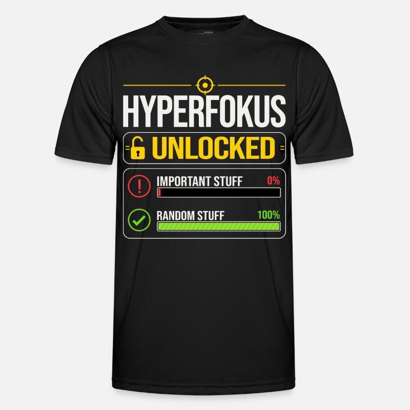 Hyperfocus Unlocked Gaming ADHD - Men's Functional T-Shirt - black