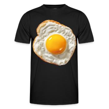 œuf au plat - T-shirt sport Homme - noir - Devant - AI Model Male 178 dark (178cm)