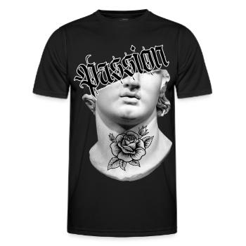 Passio Aesthetic Statue - Urban Streetwear - Männer Funktions-T-Shirt - Schwarz - Vorne - AI Model Male 178 dark (178cm)