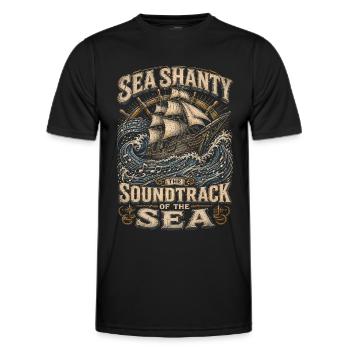 Shanty Chor Seemannslieder - Männer Funktions-T-Shirt - Schwarz - Vorne - AI Model Male 178 dark (178cm)