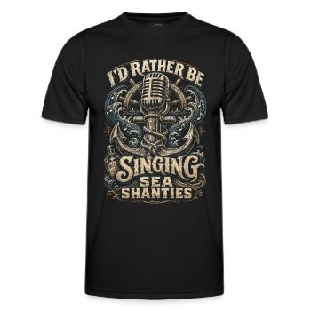 Shanty Chor Seemannslieder - Männer Funktions-T-Shirt - Schwarz - Vorne - AI Model Male 178 dark (178cm)