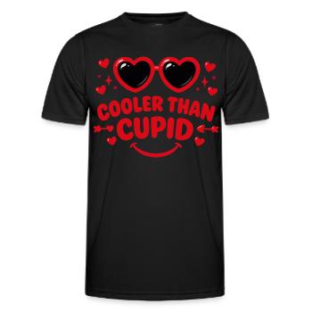Cooler als Amor Retro-Herzen - Männer Funktions-T-Shirt - Schwarz - Vorne - AI Model Male 178 dark (178cm)