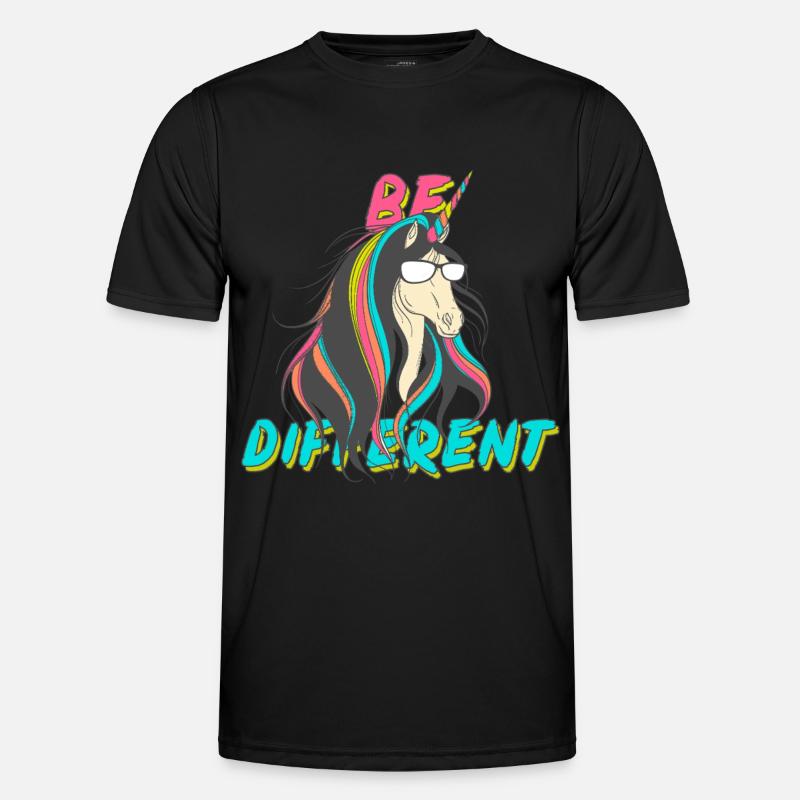 Be Different Nerd Einhorn Party - Männer Funktions-T-Shirt - Schwarz