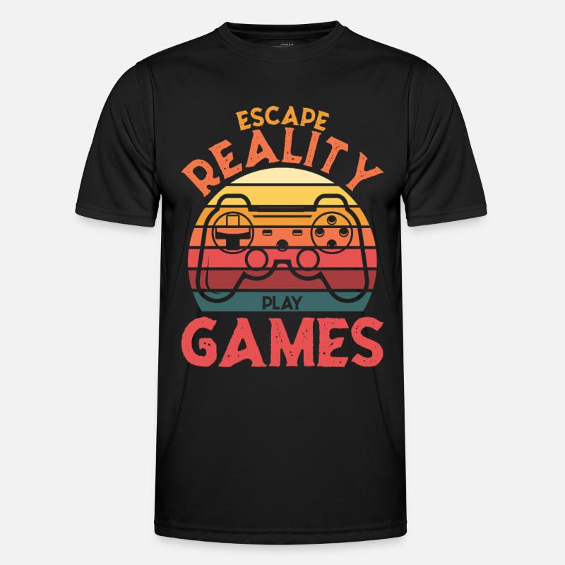Escape Reality – Games & Play Retro Controller - Men's Functional T-Shirt - black