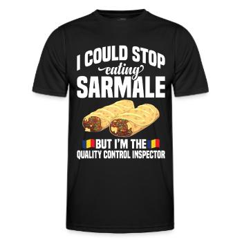  Sarmale Control Inspector Romanian Snack Dish - Men's Functional T-Shirt - black - Front - AI Model Male 178 dark (178cm)