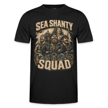 Sea Shanty Chor Seemannslieder - Männer Funktions-T-Shirt - Schwarz - Vorne - AI Model Male 178 dark (178cm)
