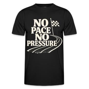 No Pace No Pressure - Männer Funktions-T-Shirt - Schwarz - Vorne - AI Model Male 178 dark (178cm)
