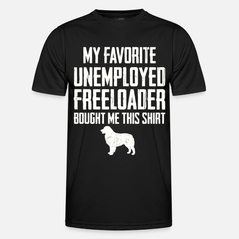 Funny Australian Shepherd Freeloader - Men's Functional T-Shirt - black