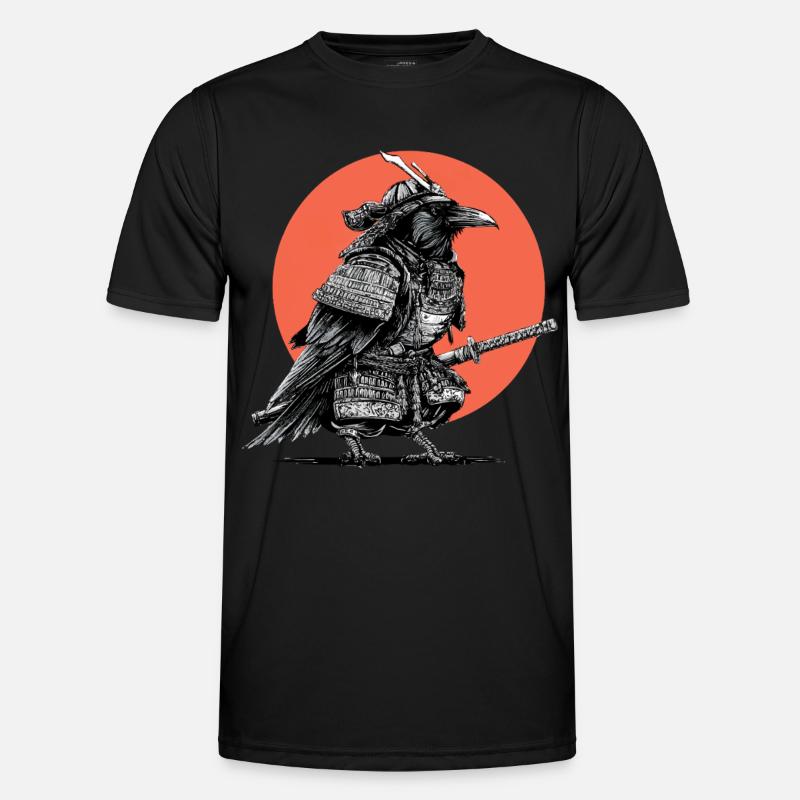 Samurai Crow in Armour - Men's Functional T-Shirt - black