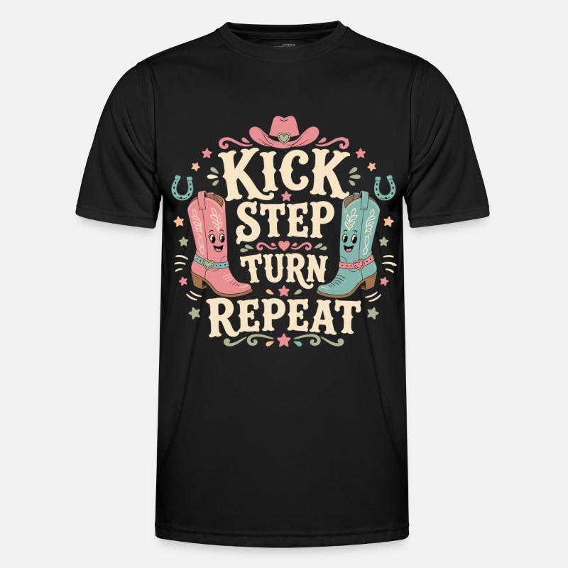 Kick Step Turn Repeat - Men's Functional T-Shirt - black