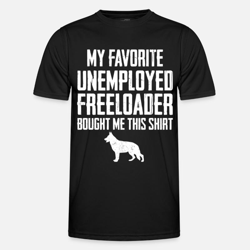 Funny German Shepherd Freeloader - Men's Functional T-Shirt - black