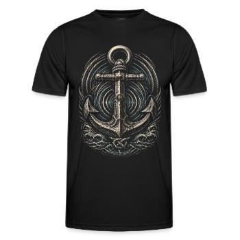 Shanty Chor Seemannslieder - Männer Funktions-T-Shirt - Schwarz - Vorne - AI Model Male 178 dark (178cm)