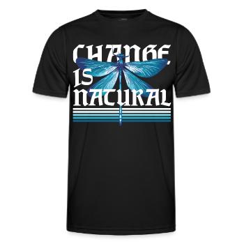 Libelle Libellen Change Is Natural - Männer Funktions-T-Shirt - Schwarz - Vorne - AI Model Male 178 dark (178cm)