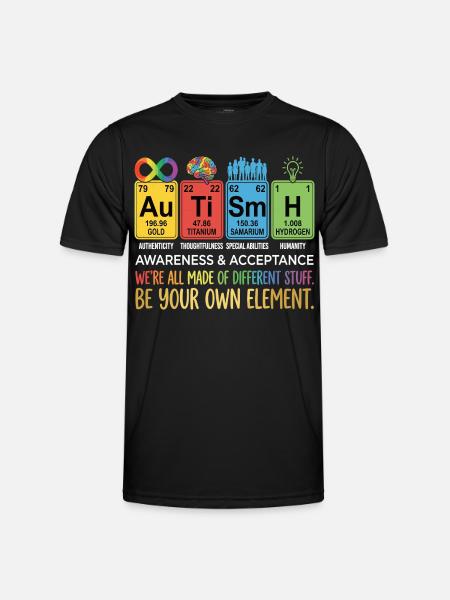 Autism Awareness Chemistry Neurodiversity - Men's Functional T-Shirt - black