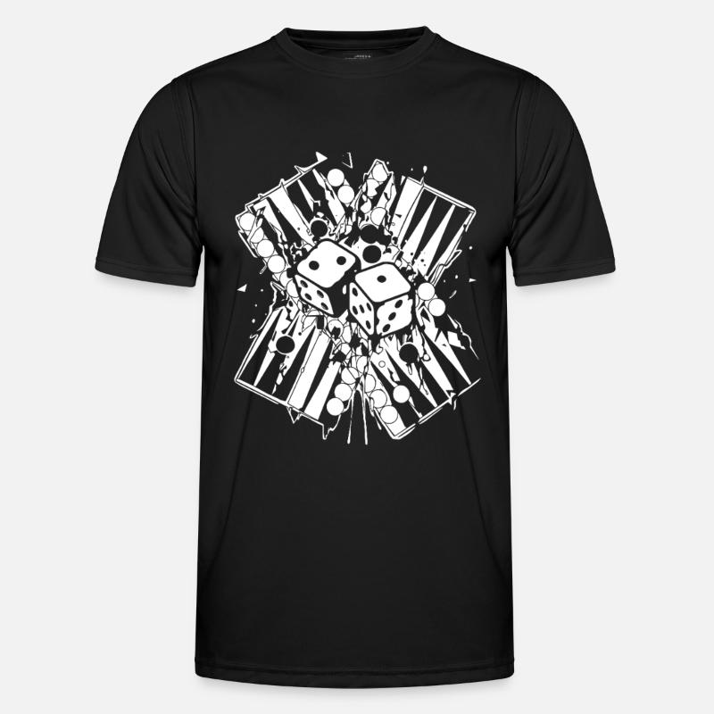 Backgammon | Brettspiel | Geschenk - Männer Funktions-T-Shirt - Schwarz