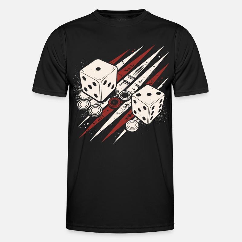 Backgammon | Brettspiel | Geschenk - Männer Funktions-T-Shirt - Schwarz
