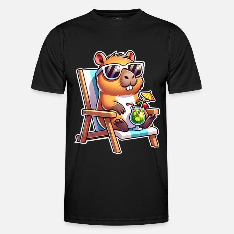 Capybara Chill - Men's Functional T-Shirt - black