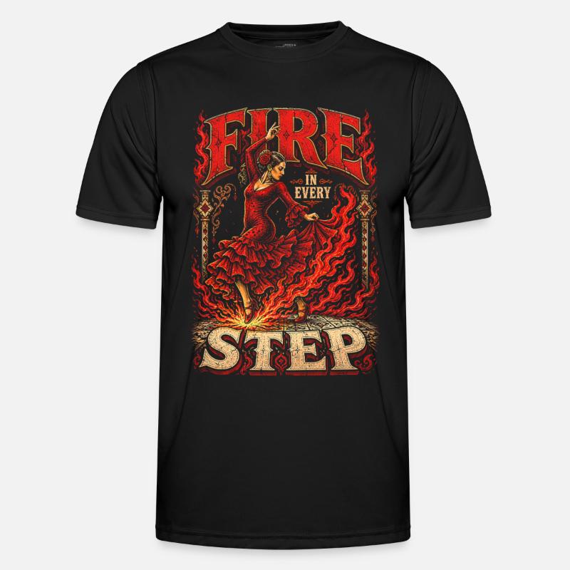 Flamenco Fire In Every Step - Men's Functional T-Shirt - black