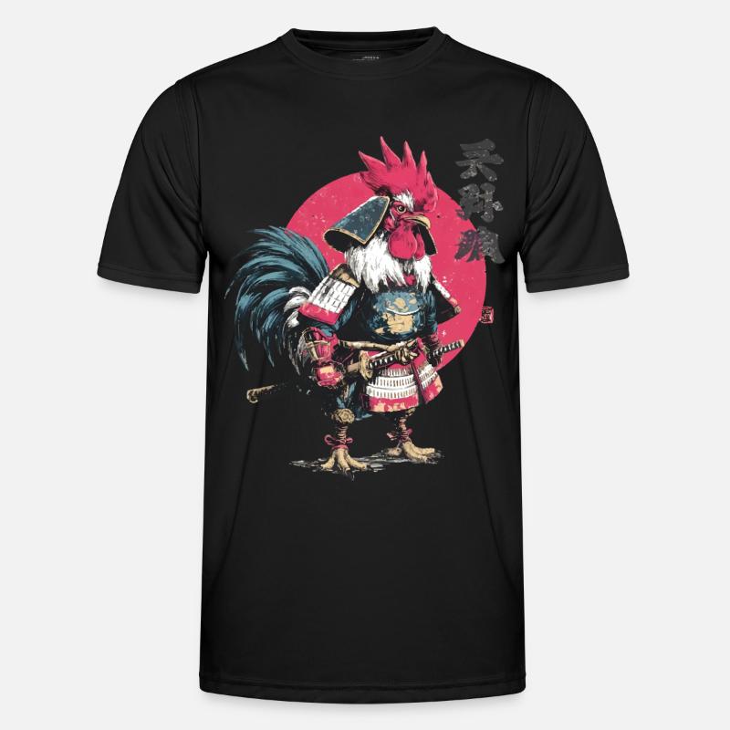 Rooster Samurai Armor - Men's Functional T-Shirt - black