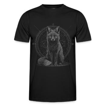 Geheimer Fuchsgeist - Magische Symbolkreise - Männer Funktions-T-Shirt - Schwarz - Vorne - AI Model Male 178 dark (178cm)