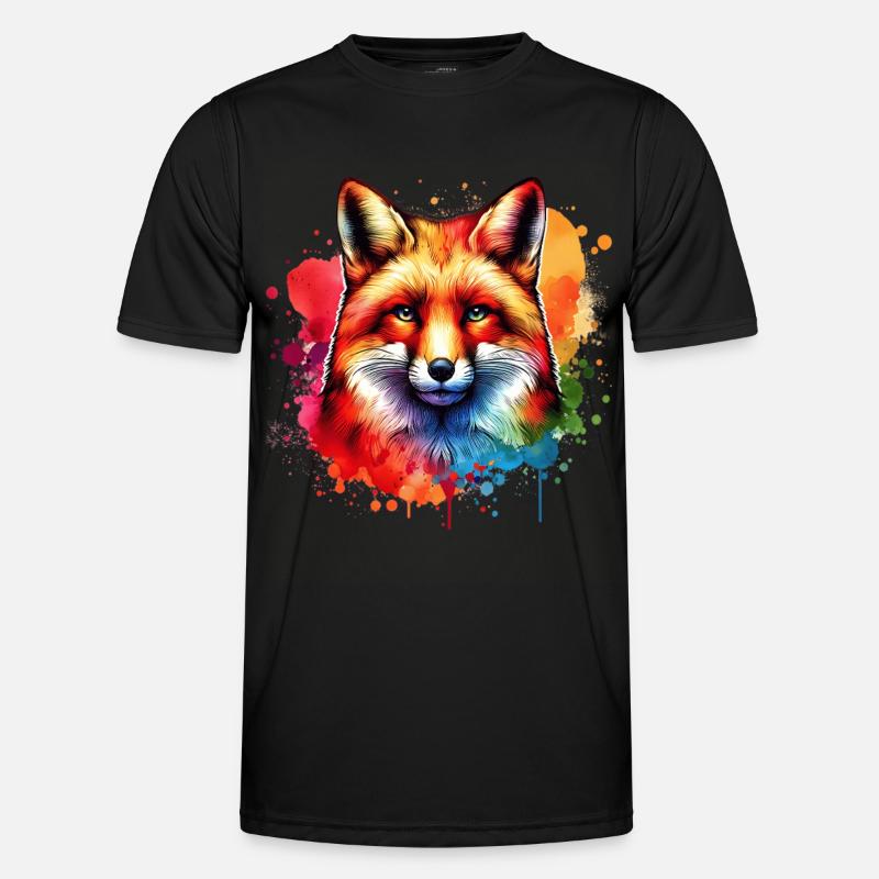 Red Fox Fox Motif - Men's Functional T-Shirt - black
