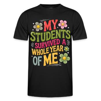 My Students Survived A Whole Year of Me Teacher - T-shirt sport Homme - noir - Devant - AI Model Male 178 dark (178cm)