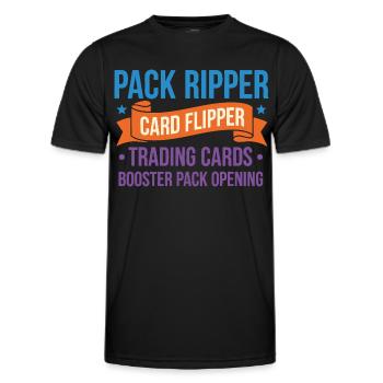 Pack Ripper Card Flipper Trading Cards Booster - Men's Functional T-Shirt - black - Front - AI Model Male 178 dark (178cm)
