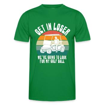 Retro Golf Cart Sunset - Men's Functional T-Shirt - kelly green - Front - AI Model Male 178 dark (178cm)