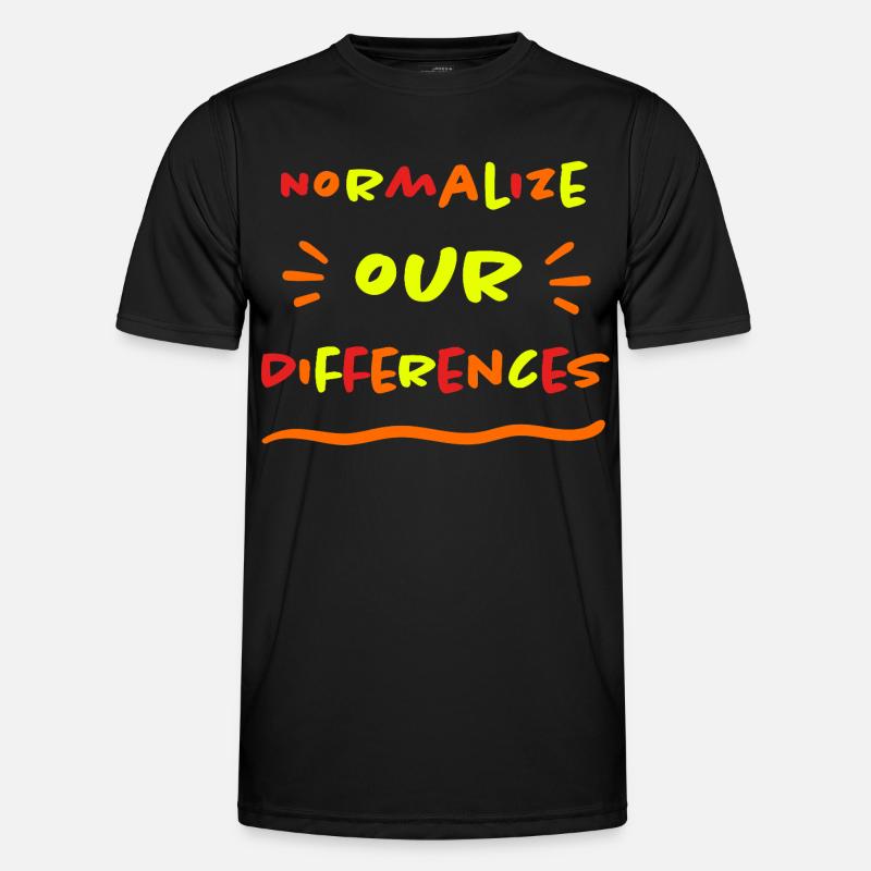 Normalize our Differences - Inclusion - neon - Men's Functional T-Shirt - black