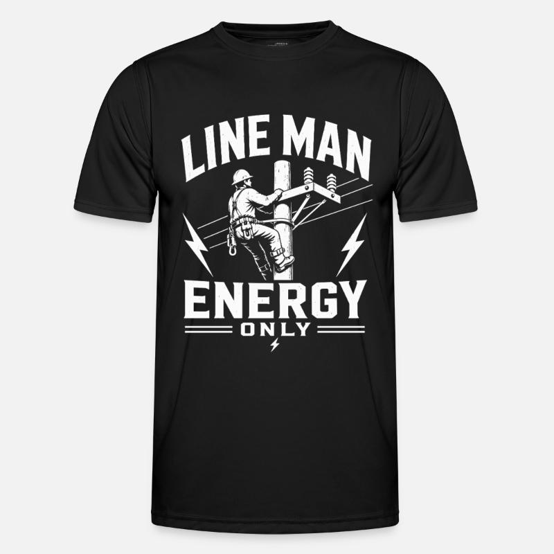 Engineering Engineer Electrician Lineman Design - Men's Functional T-Shirt - black